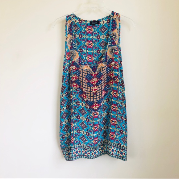 Sold • vikki silk tunic tank top in blue - Picture 4 of 7